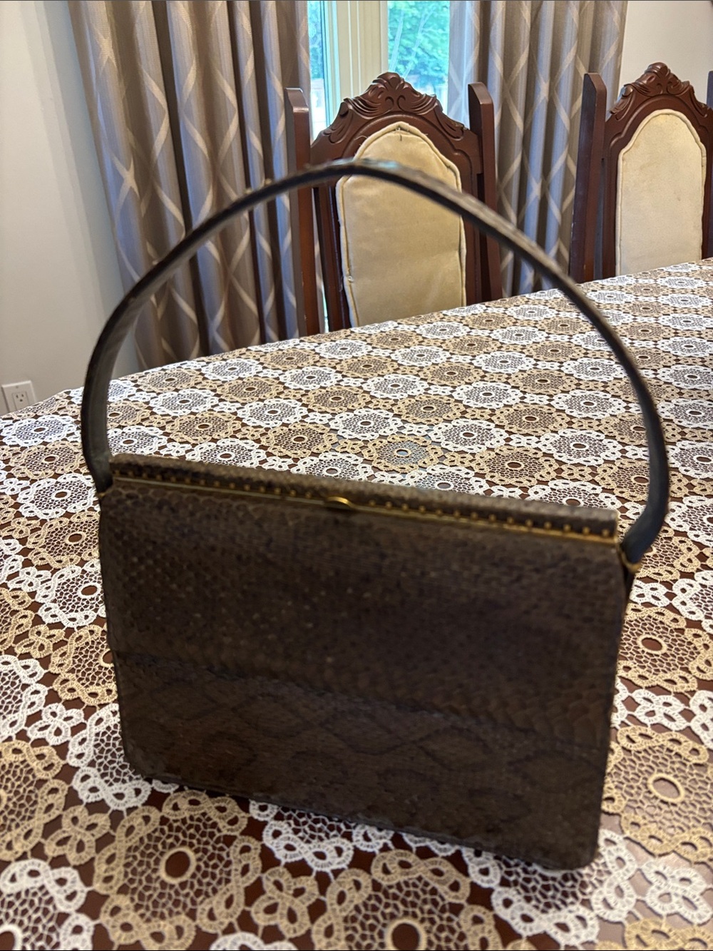 Vintage snakeskin Top-Handle Women's Bag